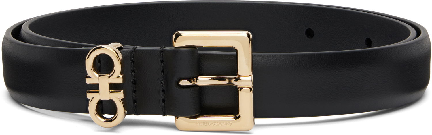 Opasok FERRAGAMO Ferragamo Gancini Skinny Belt Čierna | 786298, 0