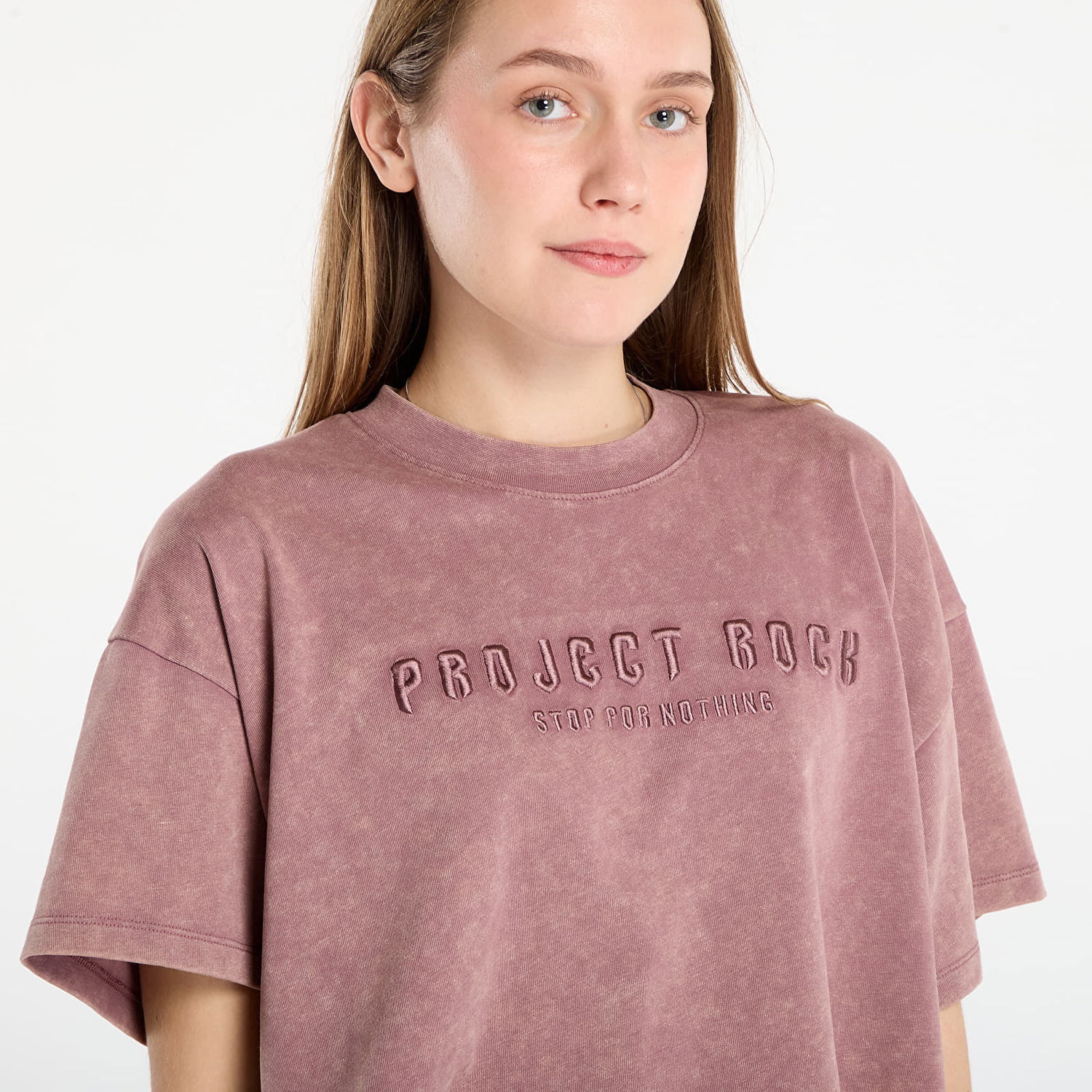 Crop Top Under Armour Project Rock Statement Graphic Short Sleeve Crop Top Fialová | 6007507-651, 1