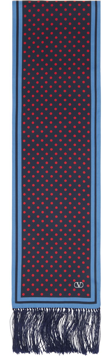 Šál Valentino Valentino Polka Dot Silk Bandeau Scarf Navy | 6Y0E600AUEZAFZ, 1