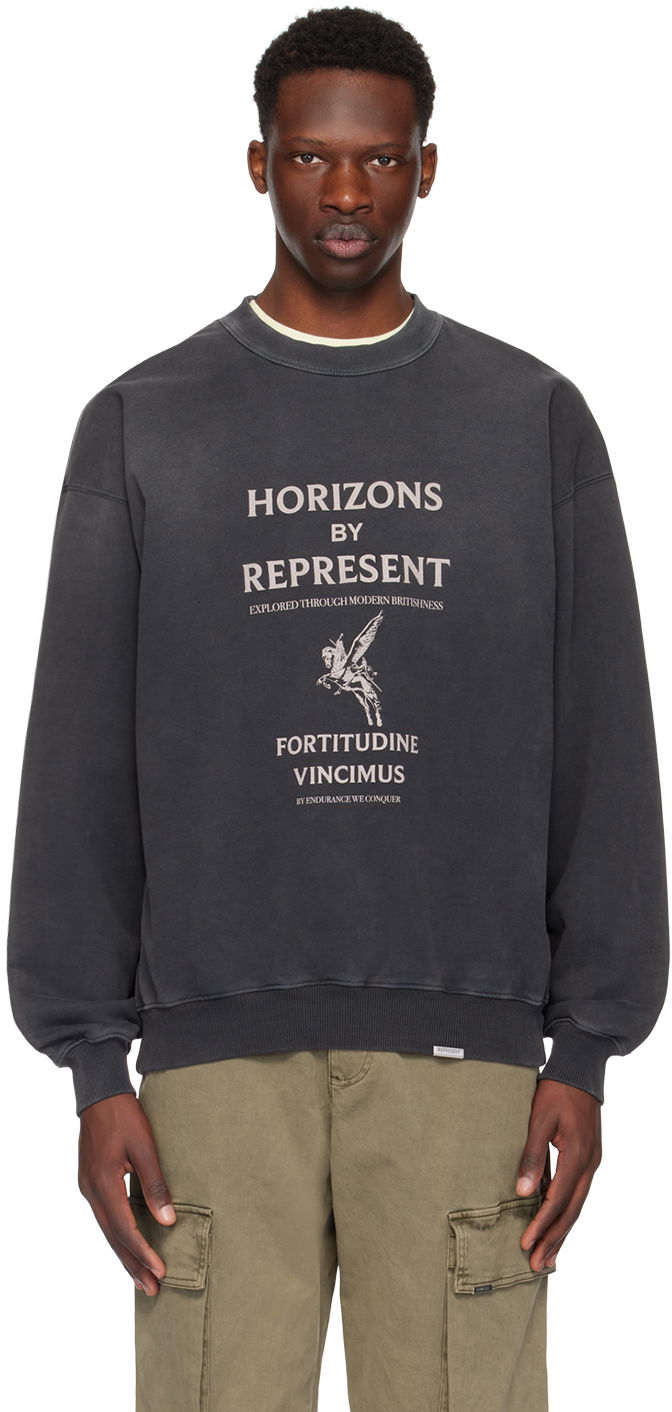 Mikina Represent Clo Represent Black 'Horizons' Sweatshirt Čierna | MLM415-444