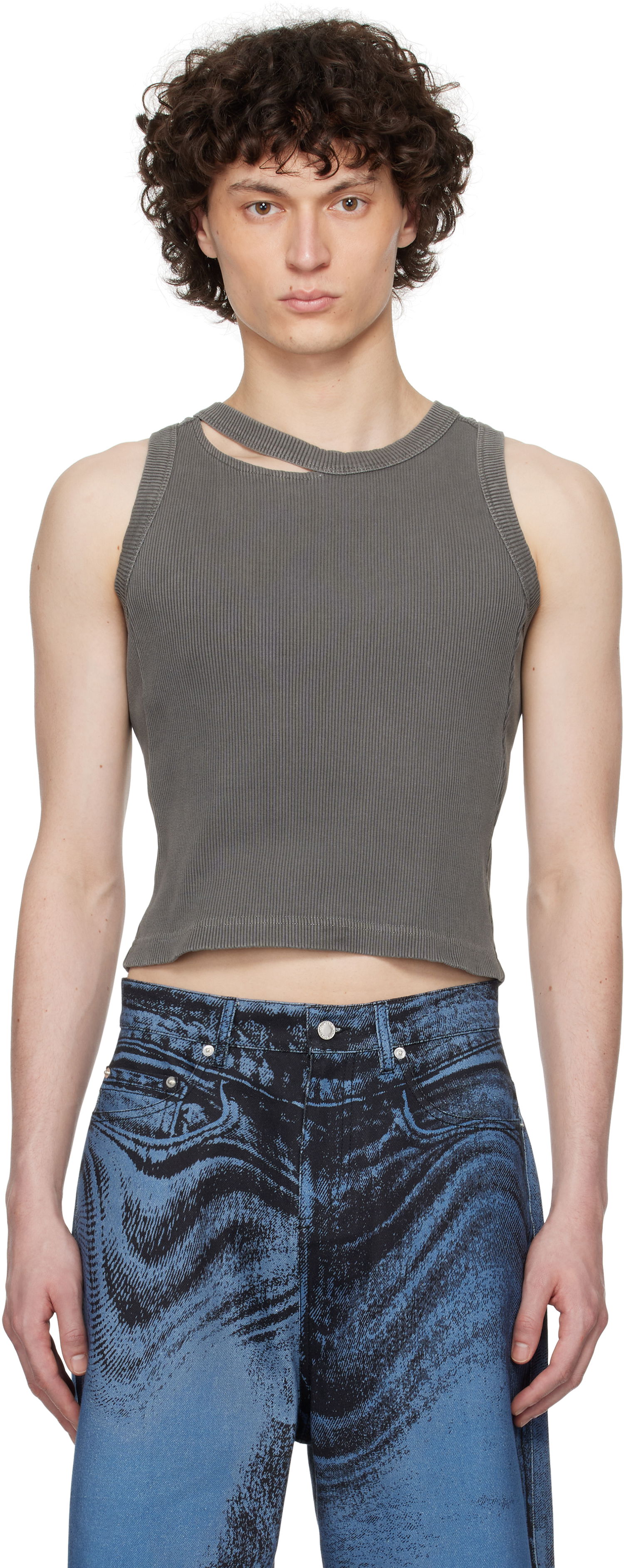 Tielko Camper Camperlab Ribbed Cutout Tank Top Šedá | AU00030-001, 0