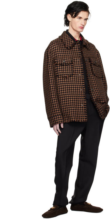 Bunda Versace Tweed Overshirt Jacket Hnedá | 1017402_1A12329, 3