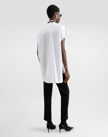 Košeľa Dolce & Gabbana Dolce & Gabbana Oversize Cotton Poplin Shirt with Lace Appliqués Biela | F5T38TGDCTKW0800, 2