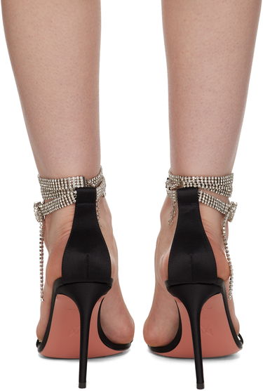 Doplnky Amina Muaddi Amina Muaddi Giorgia Crystal Heeled Sandals Čierna | GIORGIA CRYSTAL ST SATIN, 1