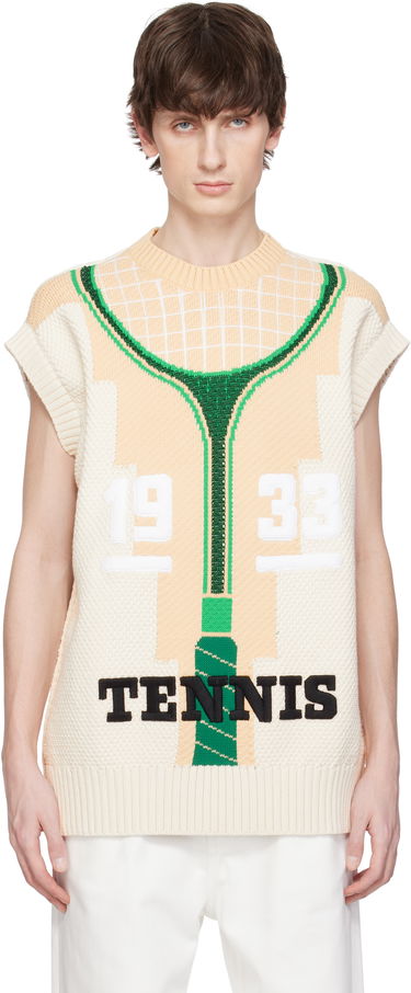 Sveter Lacoste Runway Graphic Tennis Sweater Vest Béžová | AH6751, 0