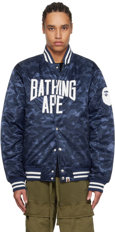 Bomber bunda BAPE A Bathing Ape Camo Varsity Bomber Jacket Navy | 001HJK801005M, 0