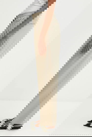 Nohavice MAISON KITSUNÉ Double Pleated Wide High Waist Pants Béžová | PW01106WT3019, 1