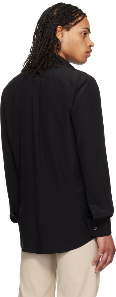 Košeľa Dolce & Gabbana Dolce&Gabbana Silk Logo Embroidered Shirt Čierna | G5MO1ZFU1UQ, 2