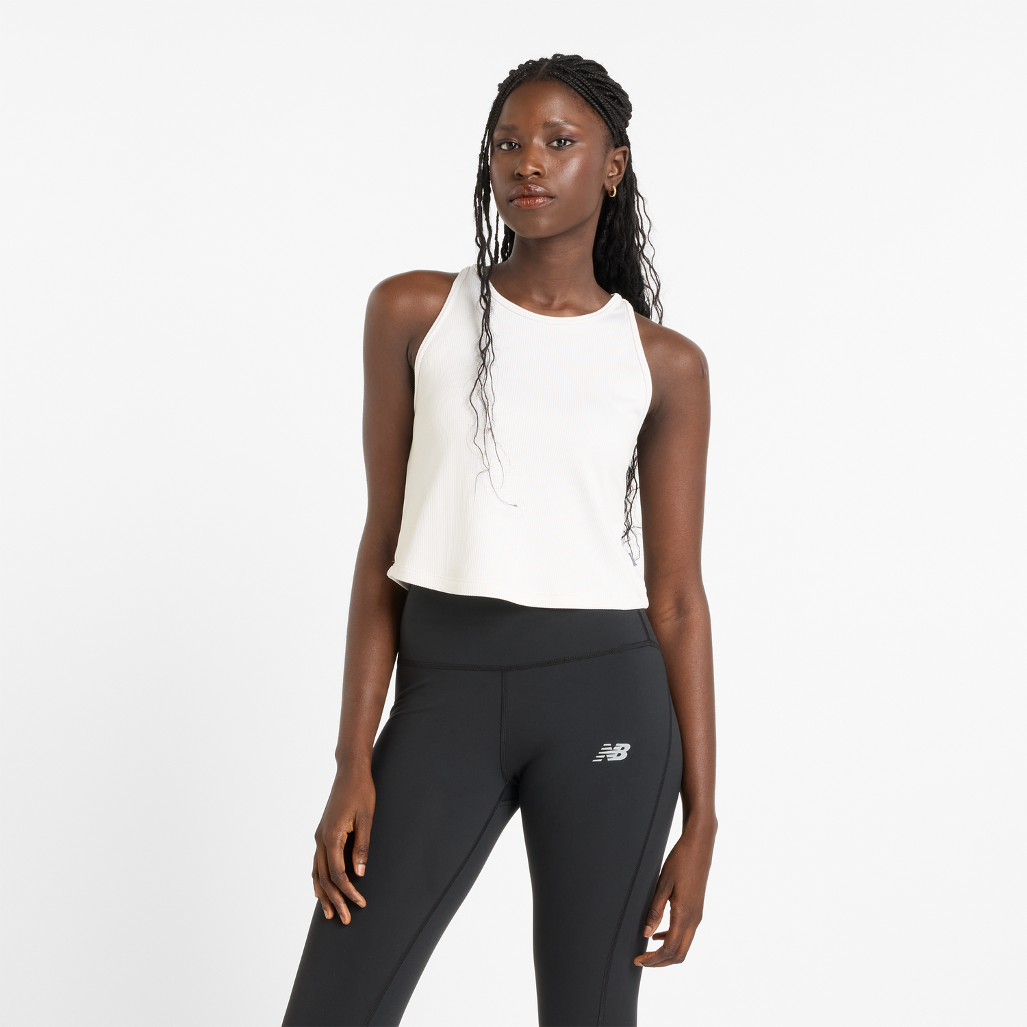 Tielko New Balance Women's Cropped Training Tank Top Biela | NBWT51551LIT, 0