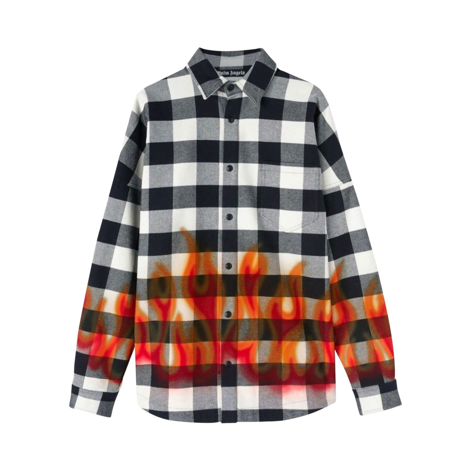Košeľa Palm Angels Burning Logo Overshirt Čierna | PMGA024F22FAB0021025, 1