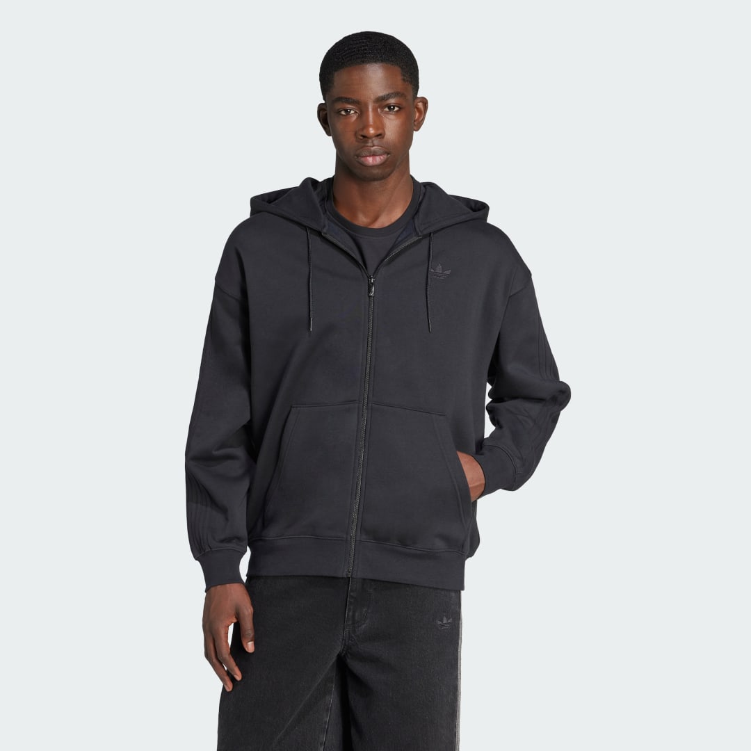 Mikina adidas Performance Adicolor Oversize Full-Zip Hoodie Čierna | JW8367, 0