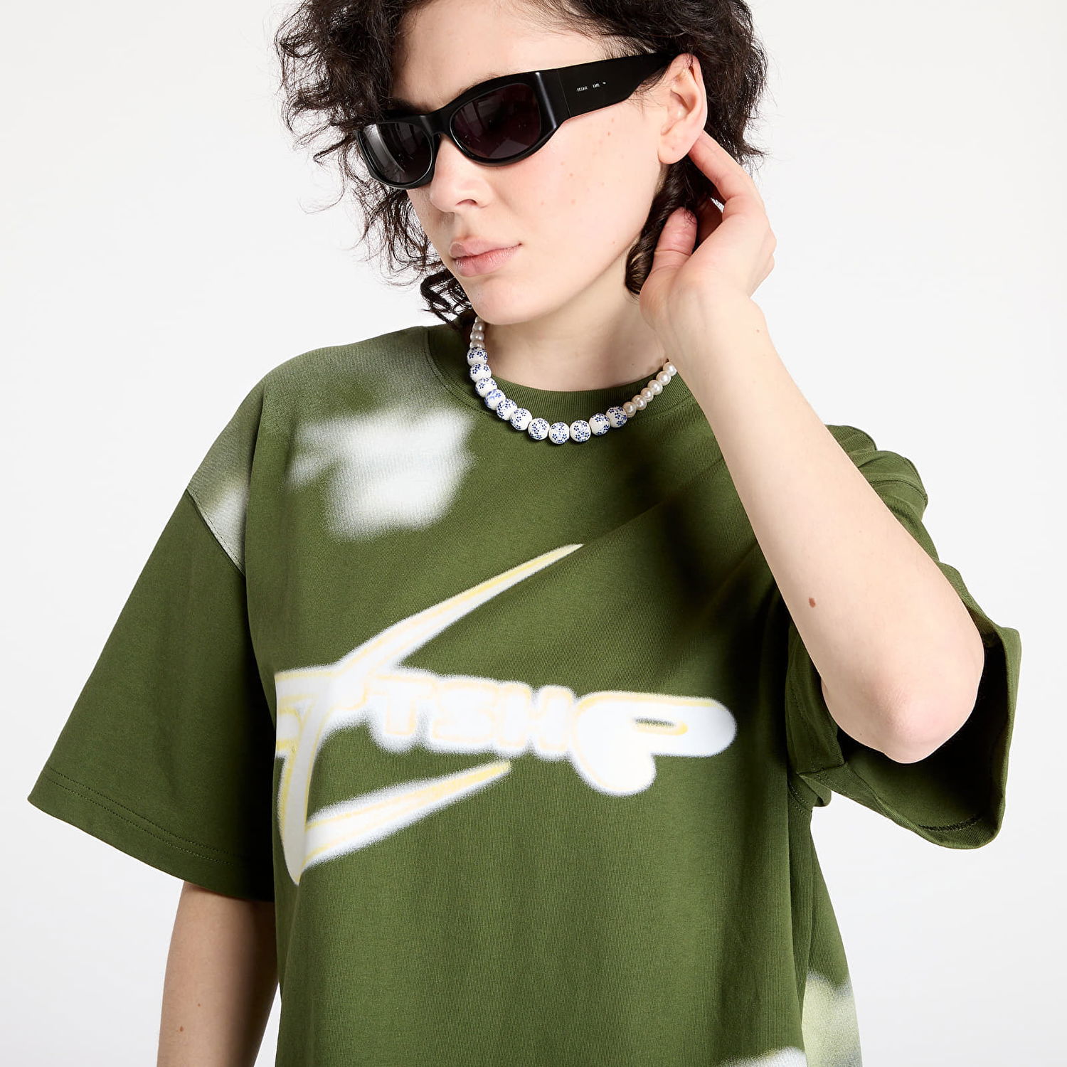 Tričko Footshop Walking Art By FTSHP T-Shirt Clouds Zelené | FTSHP_401, 1