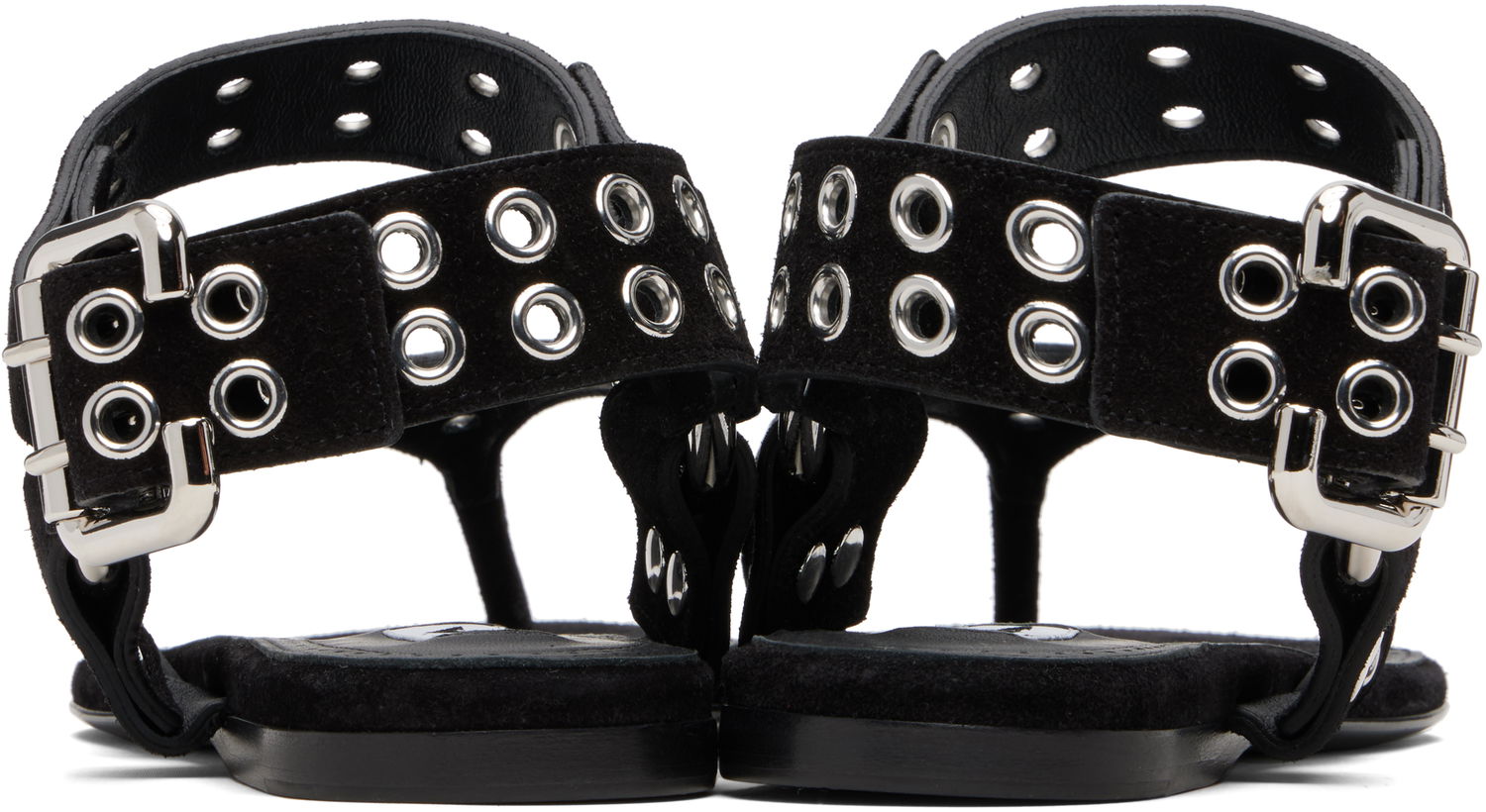 Tenisky a topánky Alaïa ALAÏA Suede Calfskin Thong Sandals Čierna | AA3S134CK177, 1