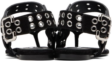 Tenisky a topánky Alaïa ALAÏA Suede Calfskin Thong Sandals Čierna | AA3S134CK177, 1
