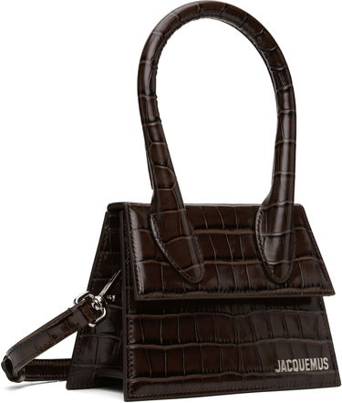 Kabelka Jacquemus Jacquemus 'Le Chiquito Moyen' Crocodile-Embossed Crossbody Bag Hnedá | 25E213BA002-4301, 1