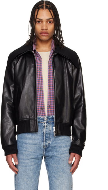 Bomber bunda OUR LEGACY Our Legacy Pharos Leather Bomber Jacket Čierna | M2259MM, 0
