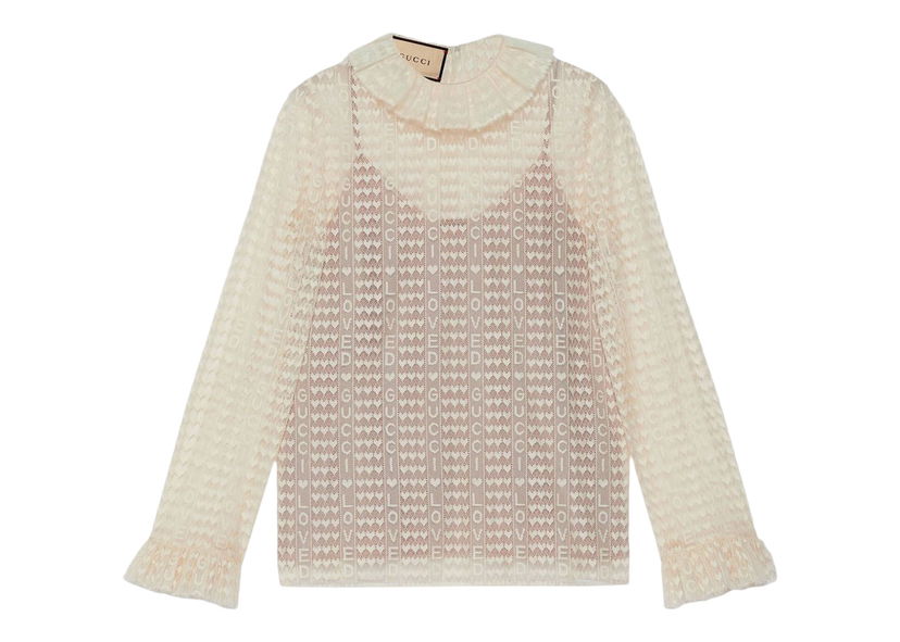 Sveter Gucci Lovelight Lace Cardigan Beige Béžová | 707677 ZAJ7X 9303