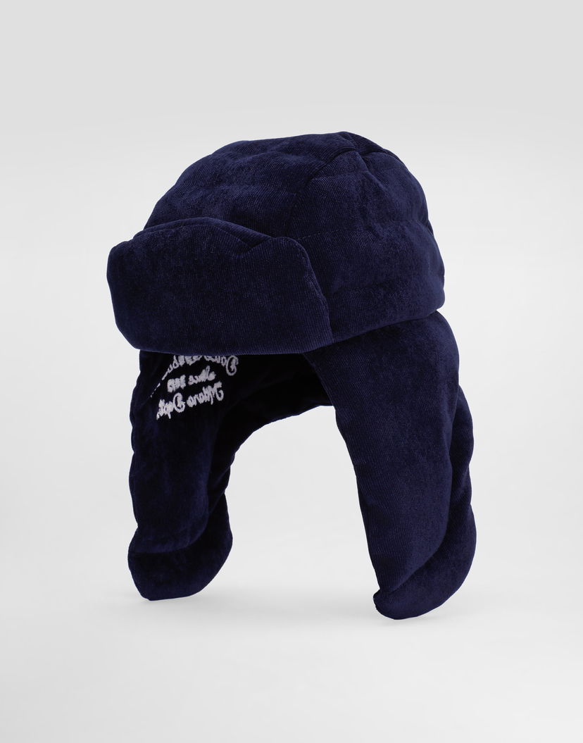 Klobúk Dolce & Gabbana Dolce & Gabbana Corduroy Trapper Hat Navy | LB5H64FUEFOB3895