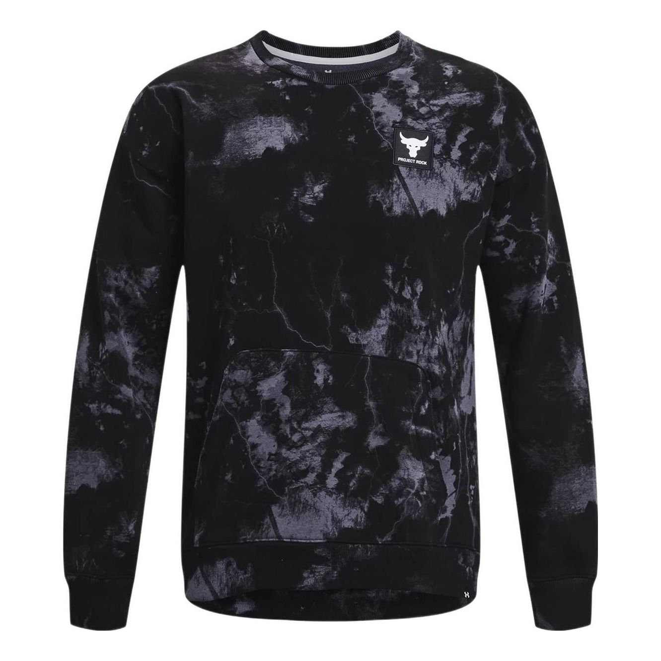 Mikina Under Armour Project Rock Rival Fleece Disrupt Printed Crew Sweatshirt Čierna | 1373566-001, 0