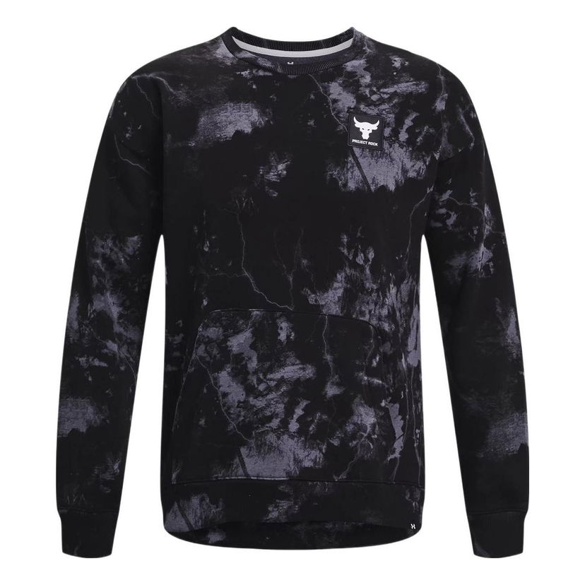 Mikina Under Armour Project Rock Rival Fleece Disrupt Printed Crew Sweatshirt Čierna | 1373566-001