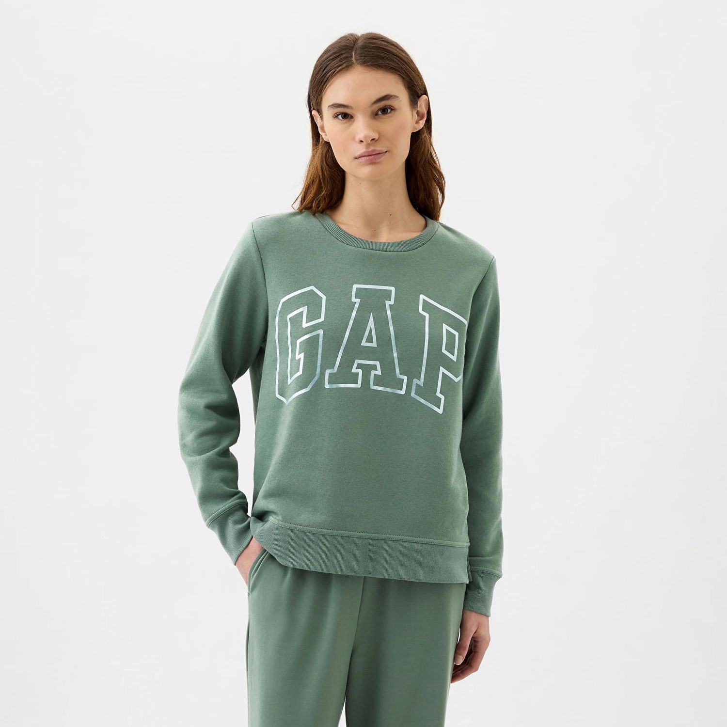 Mikina GAP Logo Sweatshirt Laurel Wreath Green Zelené | 885265-00, 0