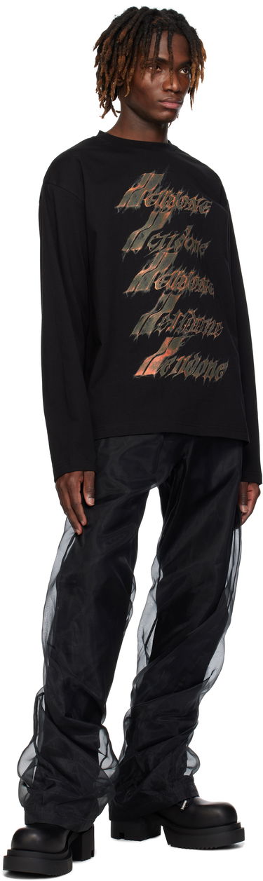 Tričko We11done We11done Spark Logo Graphic Long Sleeve T-Shirt Čierna | WD-TT0-25-752-U-BK, 3
