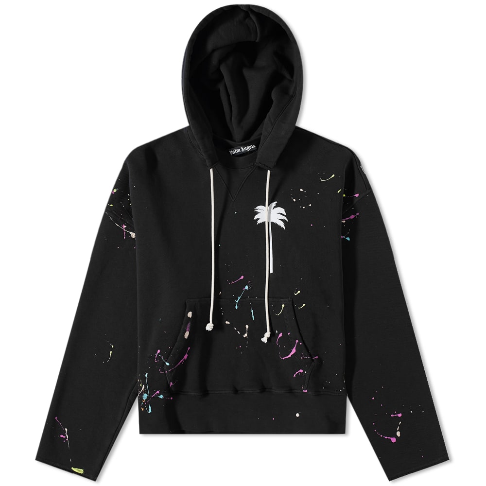Mikina Palm Angels Painted Palms Popover Hoody Čierna | PMBB104S22FLE0011001, 0