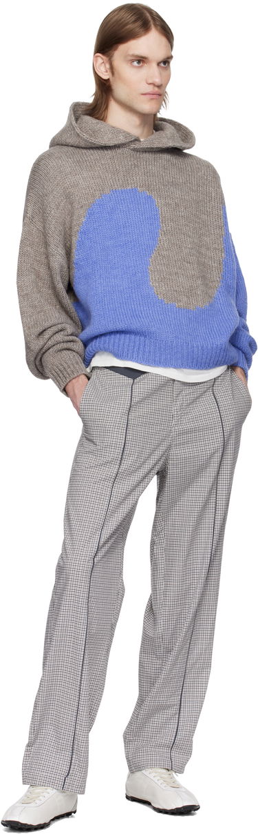 Sveter ERL ERL Bicolor Swirl Knit Hoodie Modrá | ERL10N009, 3