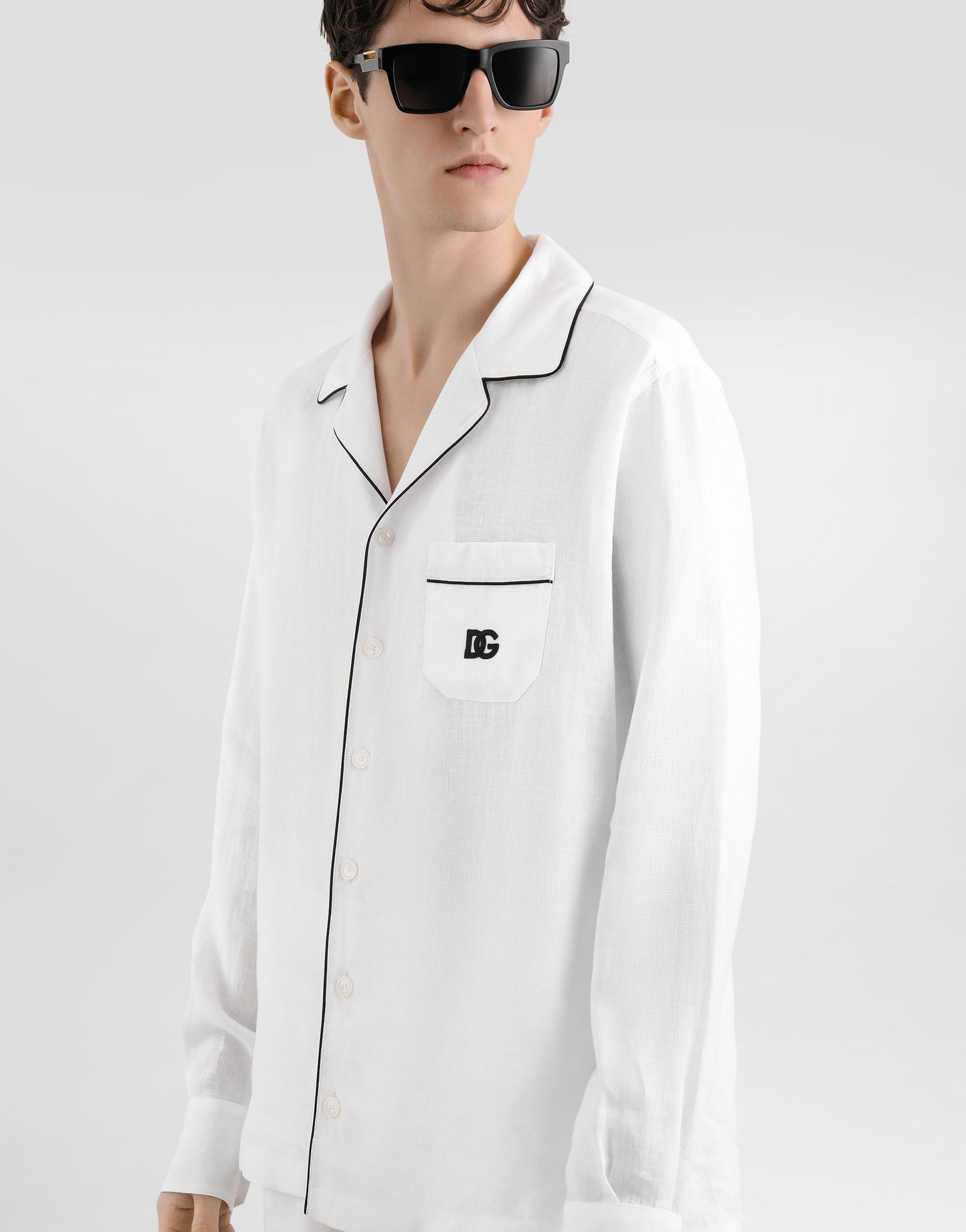 Košeľa Dolce & Gabbana Dolce & Gabbana Linen Vanity Shirt Biela | G5IF1ZGJ765W0800, 1