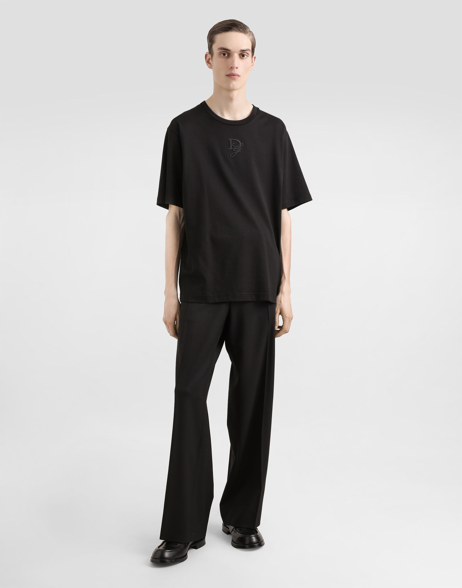 Tričko Dolce & Gabbana Dolce & Gabbana Cotton T-Shirt with Logo Embroidery Čierna | G8PN9ZG7O4EN0000, 1