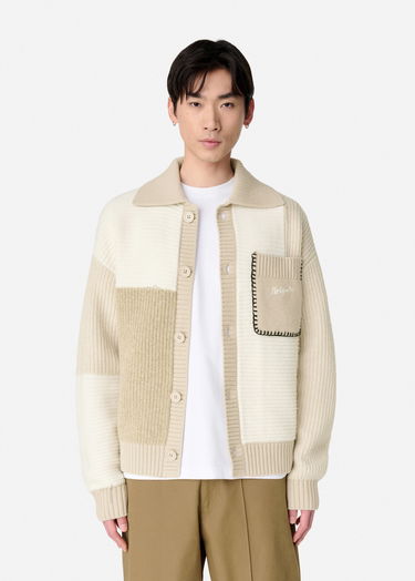 Sveter AXEL ARIGATO Beige Patchwork Knitted Cardigan Biela | A3066002, 2
