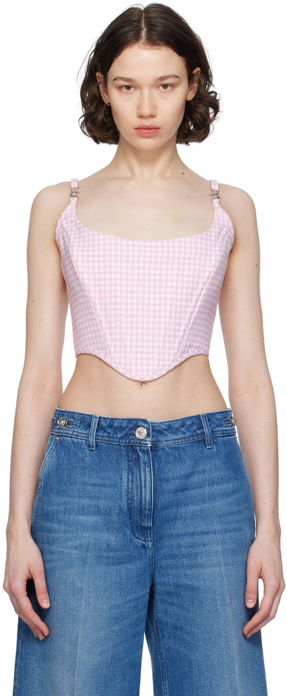 Tielko Versace Pink Contrasto Medusa '95 Tank Top Ružová | 1006669_1A10337, 0
