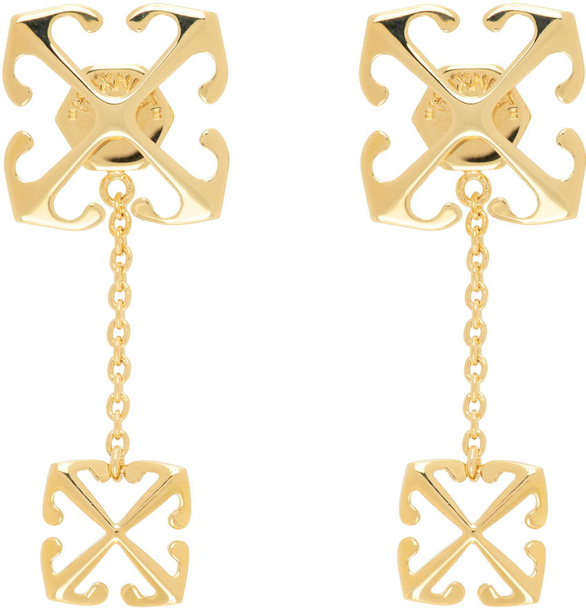 Náušnice Off-White Double Arrow Earrings Metalická | OWOD297S24MET0017600, 0