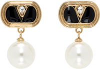 Valentino Garavani Gold-Tone & Pearl Ovalette Earrings