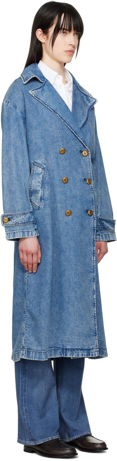 Trenčkot rag & bone rag & bone Featherweight Alora Denim Trench Coat Modrá | WDD25S1498FWBE, 1