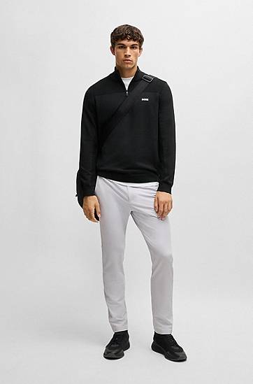 Sveter BOSS BOSS Zip-Neck Sweater Čierna | 50498560, 1