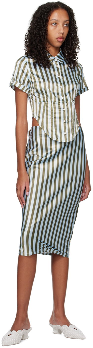 Sukňa Miaou Miaou Verona Striped Midi Skirt Modrá | 4033SS3DVG, 3