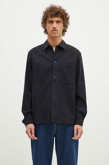 Košeľa NORSE PROJECTS LS Shirt Carsten Cotton Wool Regular Čierna | N40.0806.9999, 0