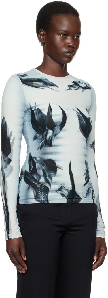 Tričko Jean Paul Gaultier Jean Paul Gaultier Flower Body Morphing Long Sleeve T-Shirt Biela | 25/33-F-TO264-T581-010200, 4