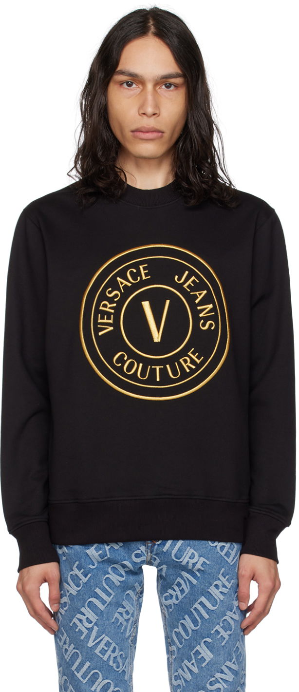 Mikina Versace Jeans Couture V-Emblem Sweatshirt Čierna | E75GAIT05_ECF06T, 0