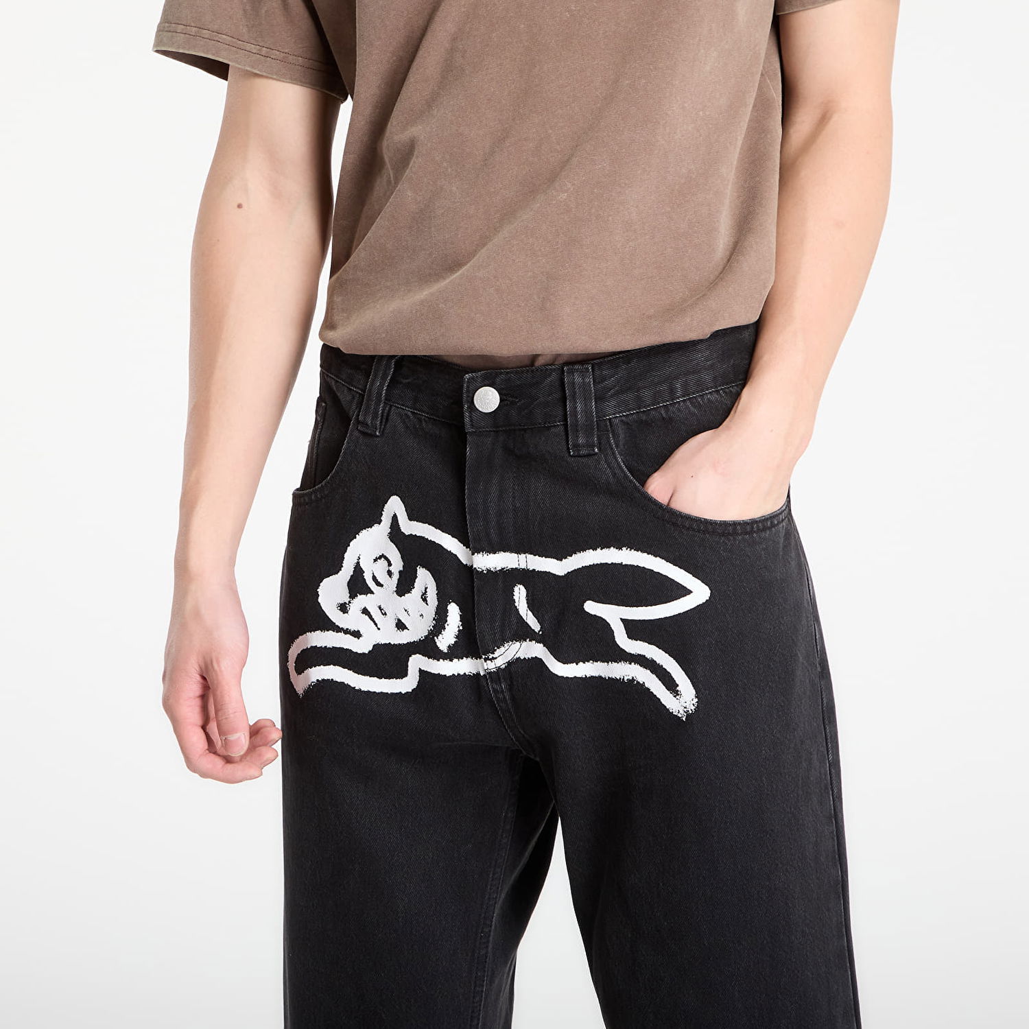 Džínsy BILLIONAIRE BOYS CLUB Spray Paint Running Dog Double Scoop Denim Pants Čierna | IC25485 Black, 1