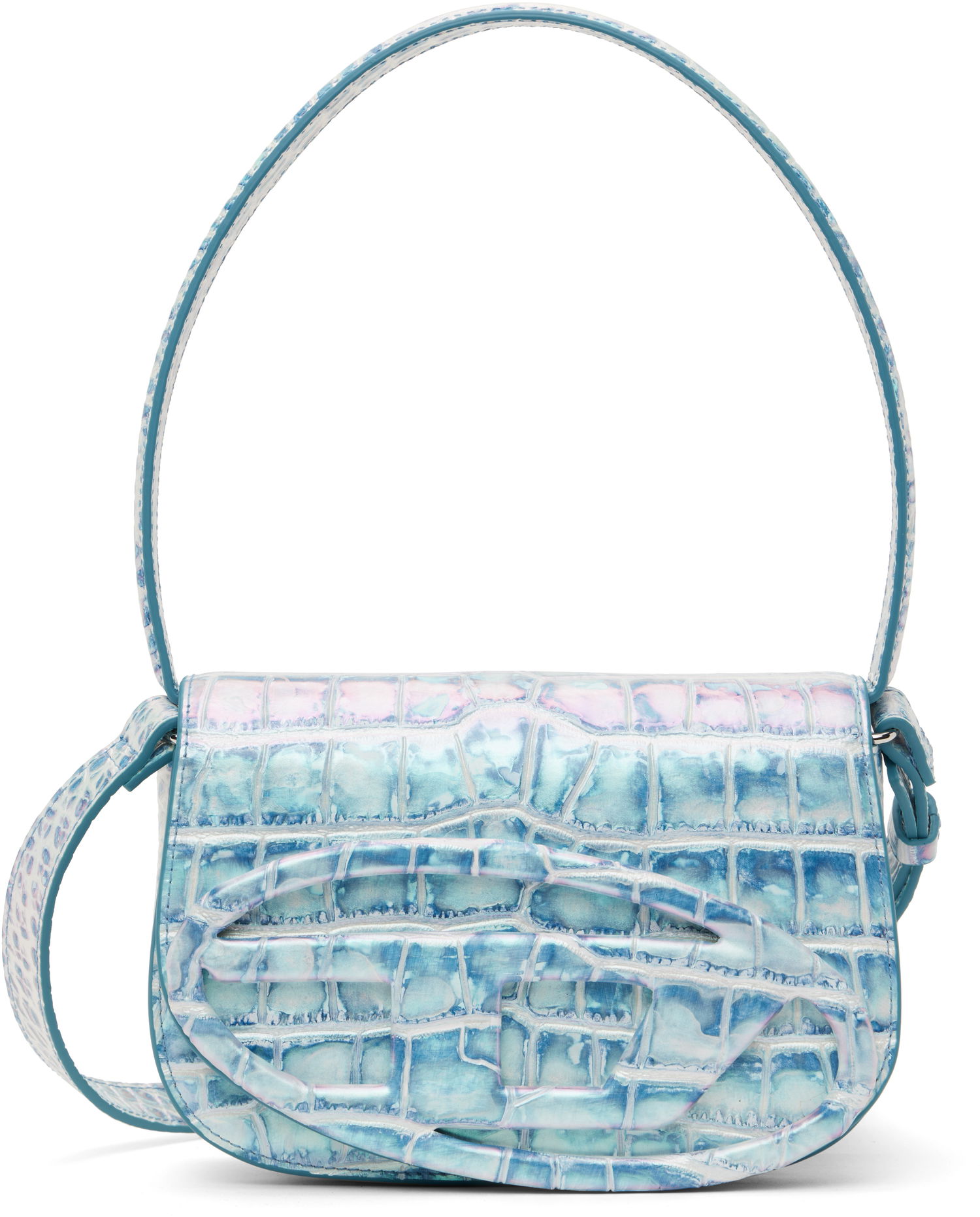 Taška cez rameno Diesel 1dr Crocodile-Embossed Shoulder Bag Modrá | X08396 P8247, 0