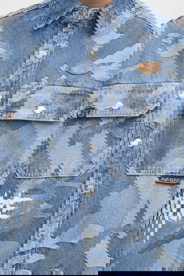 Košeľa AAPE by A Bathing Ape AAPE Main Long Sleeve Relaxed Fit Denim Shirt Modrá | AAPSTM8500XXN, 3