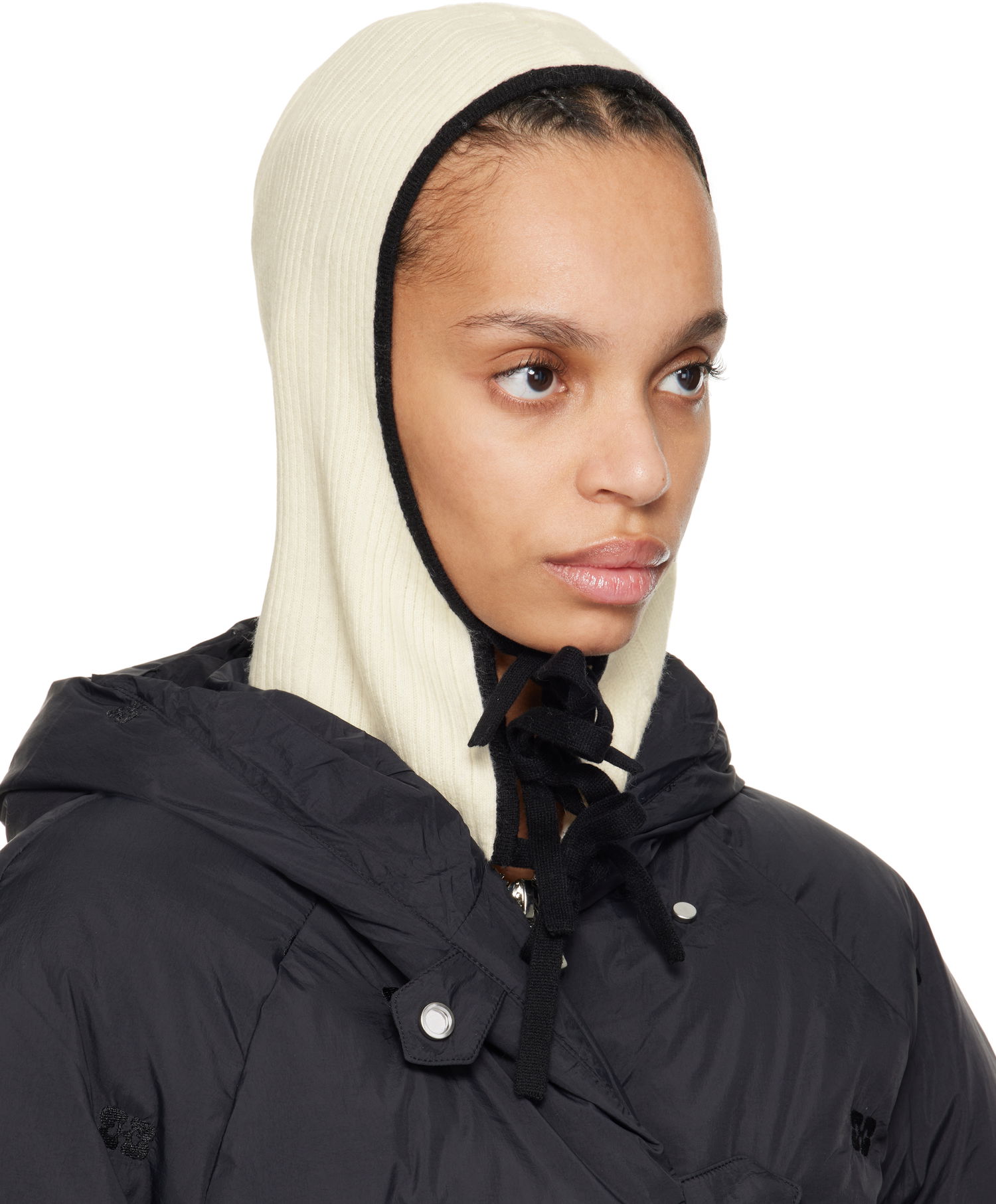 Sveter GANNI Ganni Cashmere Mix Hooded Balaclava Béžová | A6484, 1