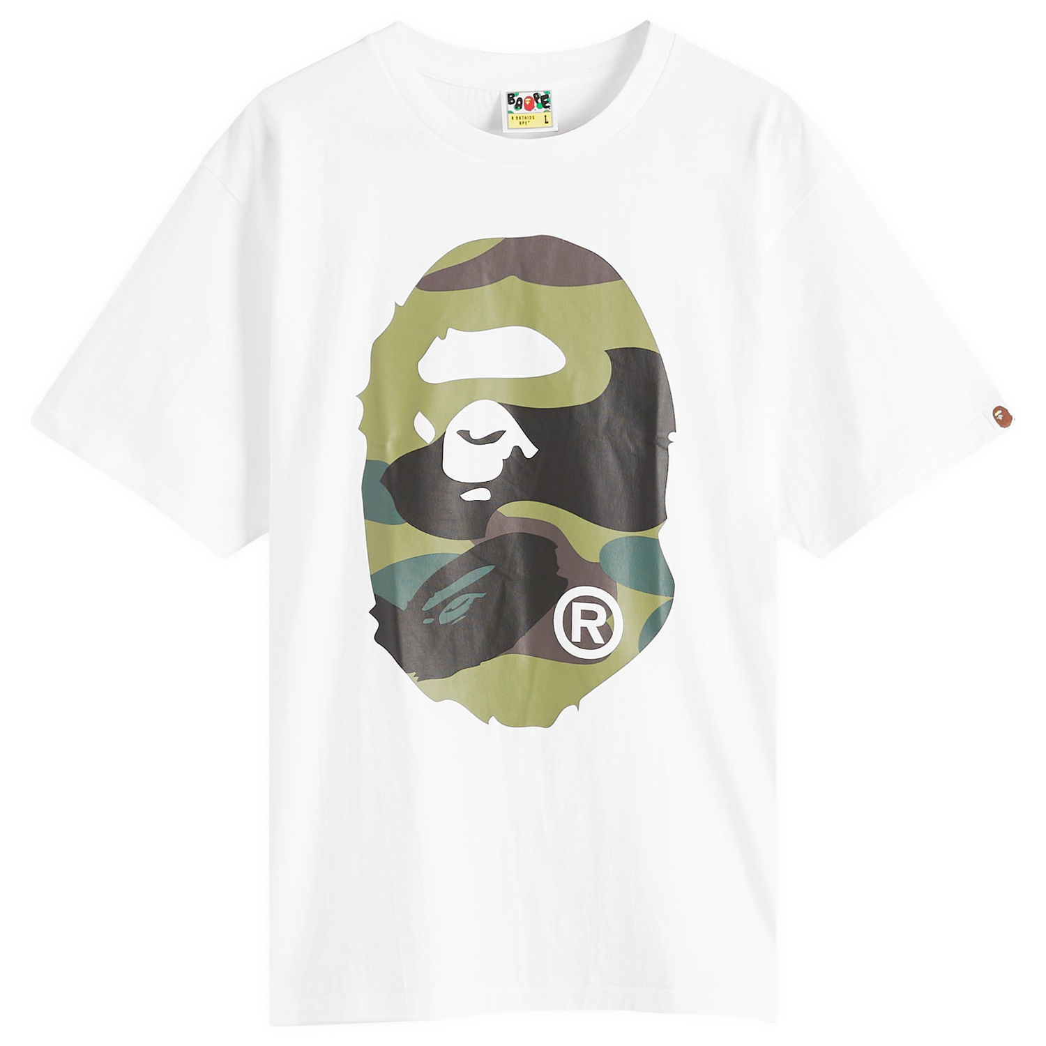 Tričko BAPE A Bathing Ape Giant 1St Camo Big Ape Head T-Shirt, Size Large Biela | 001TEL301015M-WGN, 0