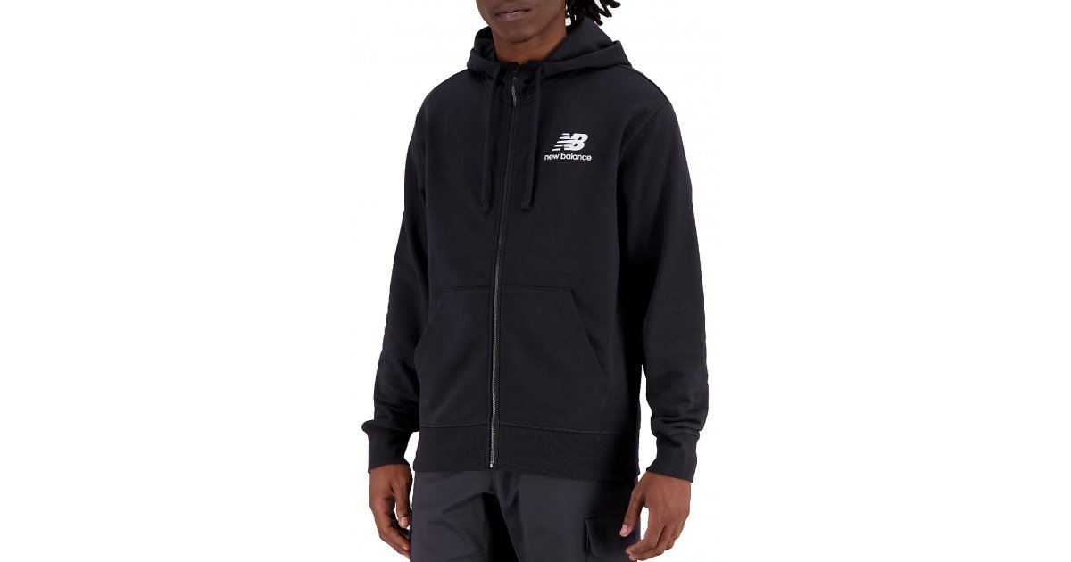 Mikina New Balance Essentials Stacked Logo French Terry Čierna | mj31536-bk, 1