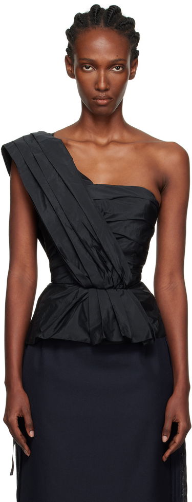 Tričká a tielka Maison Margiela Maison Margiela Pleated One-Shoulder Top Čierna | S51NC0629 M35350, 0