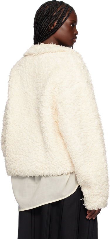 Bomber bunda Jil Sander Jil Sander Zip-Up Fleece Jacket Biela | J40BN0173_J20088, 2