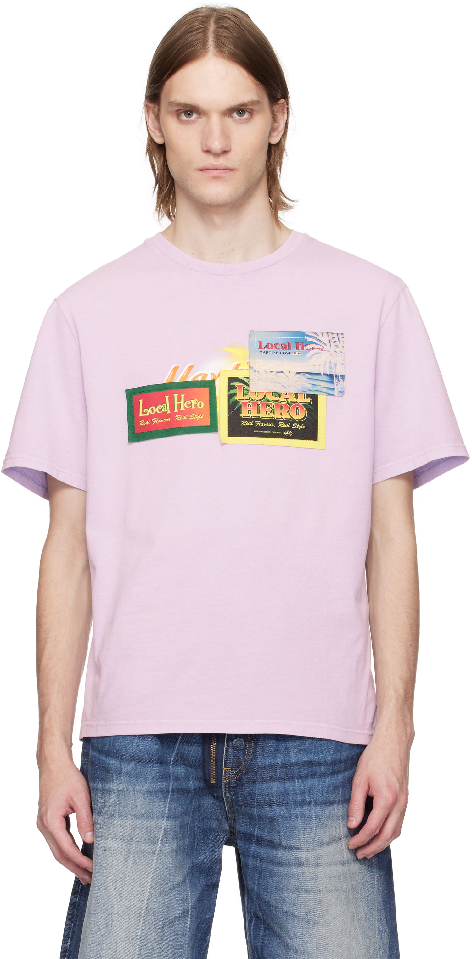 Tričko Martine Rose Martine Rose 'Local Hero' Graphic T-Shirt Ružová | 603JE03602F, 0