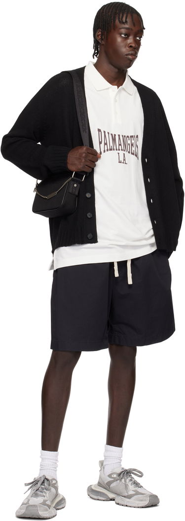 Sveter Palm Angels Curved Logo Black Cardigan Čierna | PMHB035S25KNI0011008, 3